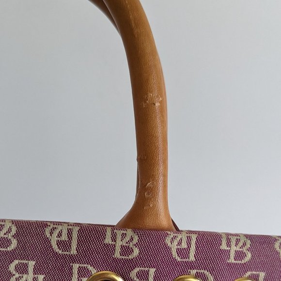 Dooney Burke Pink Leather Canvas Mini Satchel Bag - Picture 13 of 16